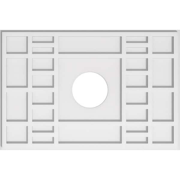 Ekena Millwork 30 in. W x 20 in. H x 6 in. ID x 1 in. P Beaux Architectural Grade PVC Contemporary Ceiling Medallion