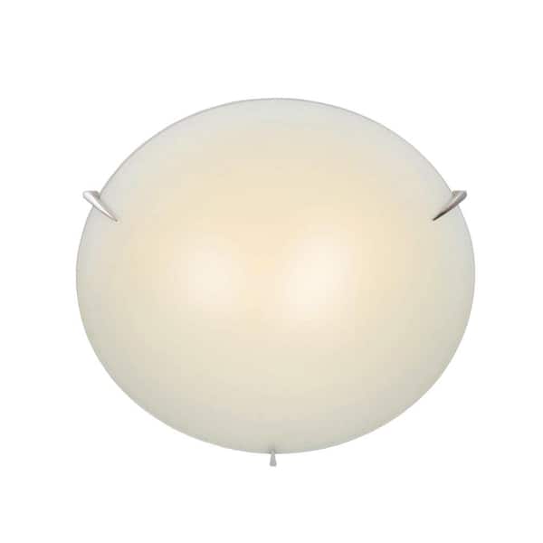 Illumine 3-Light Polished Steel Flush Mount with Frost Glass