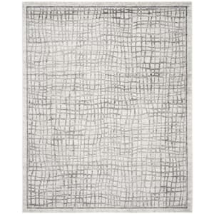 Adirondack Silver/Ivory 9 ft. x 12 ft. Abstract Area Rug