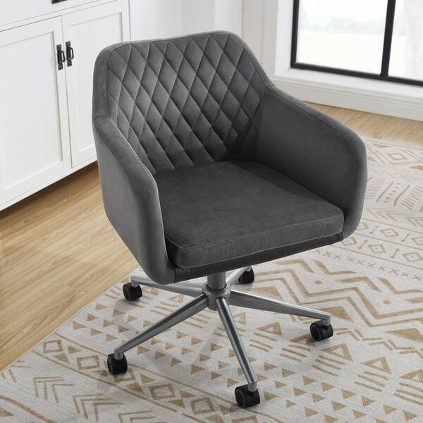 grey quilted office chair