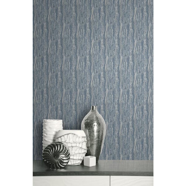 Marble Texture Blue Paper Non-Pasted Strippable Wallpaper Roll (Cover 60.75 sq. ft.)