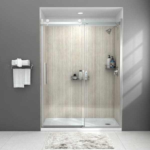Schluter Systems Shelf Pentagon Corner Floral Brushed Stainless Steel in  the Shower Shelves & Accessories department at