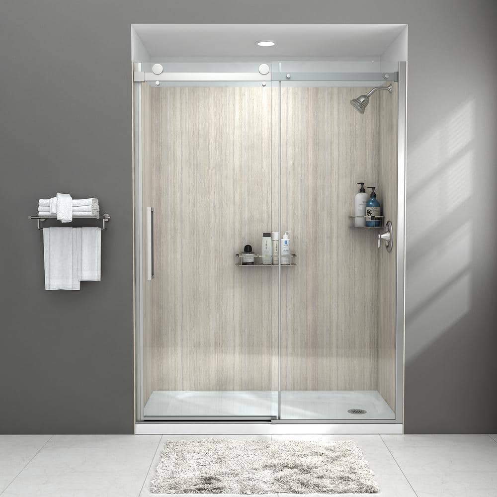 Passage 60 x 32 Alcove Shower Pan Base with Right Drain in White