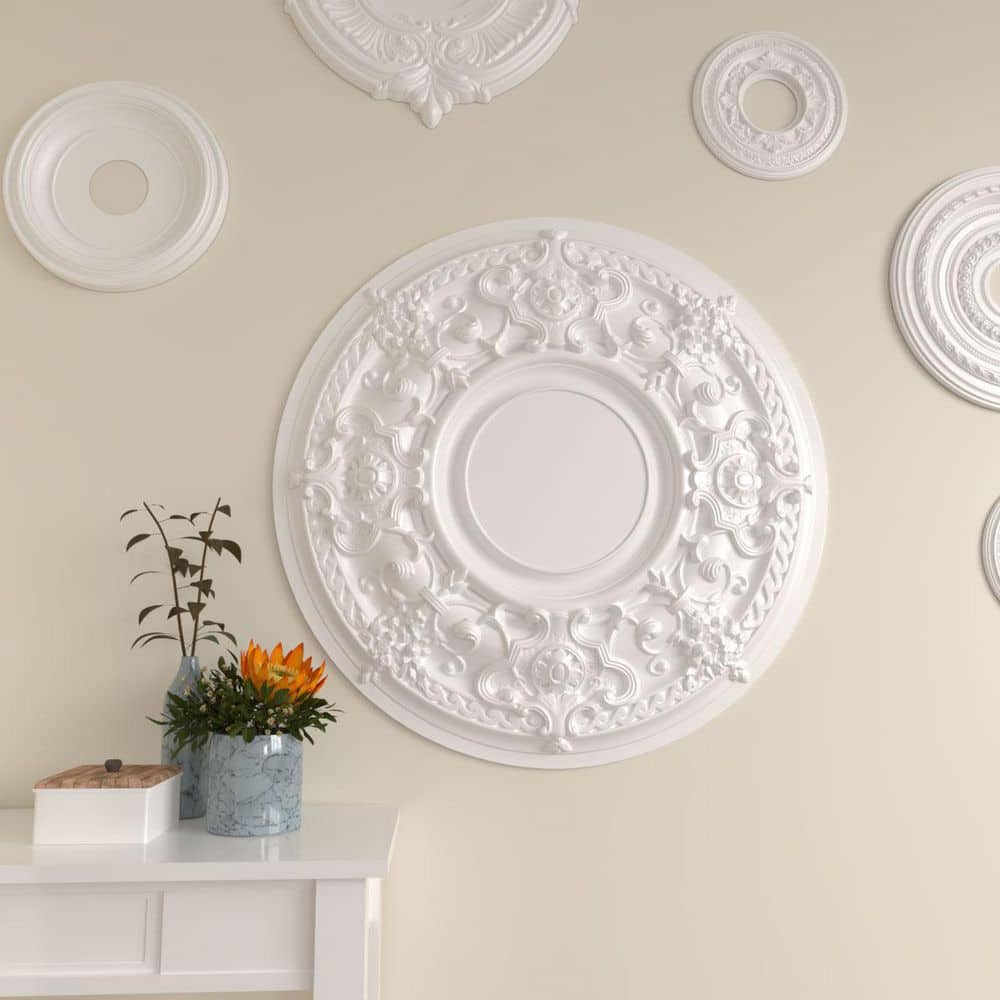 Theia 24" Primed High-Density Urethane Ceiling Medallion