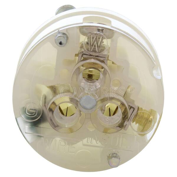 AC WORKS NEMA L7-15P 15A 277V 3-Prong Locking Male Plug with UL, C
