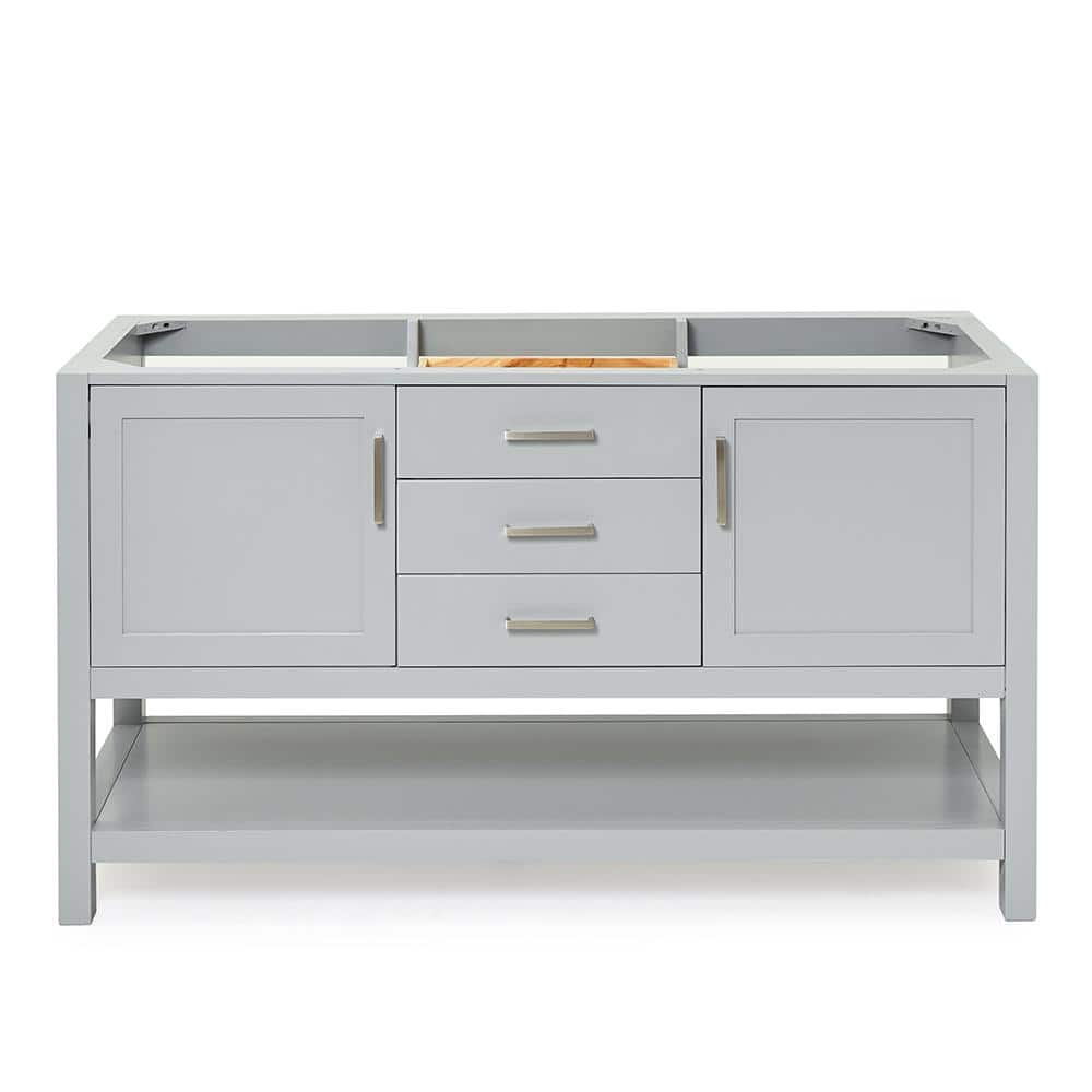 Bayhill 60'' Gray Double Freestanding Bathroom Vanity Base