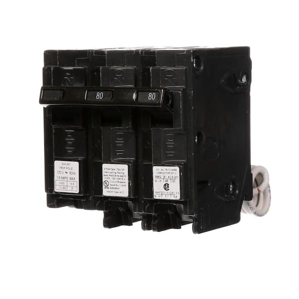 80 Amp Double-Pole Type QP Circuit Breaker with 120-Volt Shunt Trip