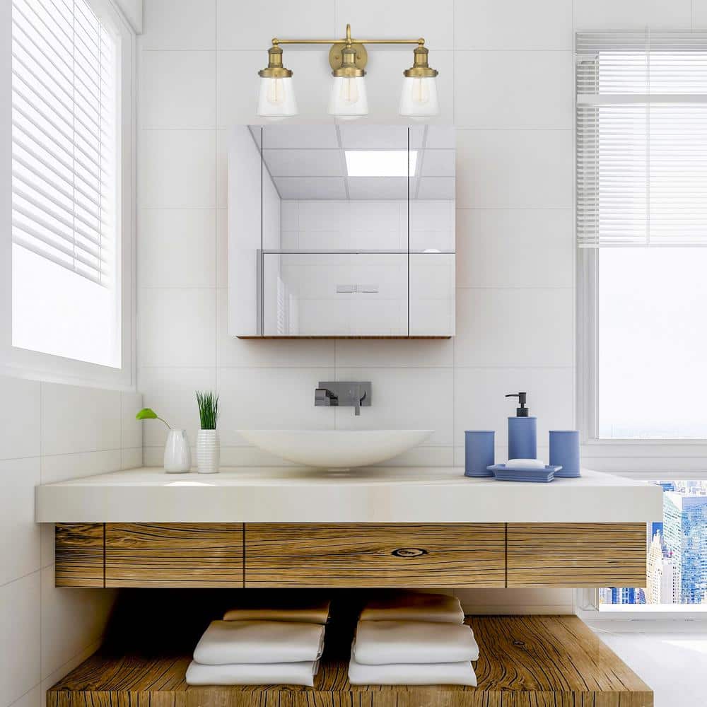 Taylor 22.63" Old Satin Brass Dimmable Bathroom Vanity Light