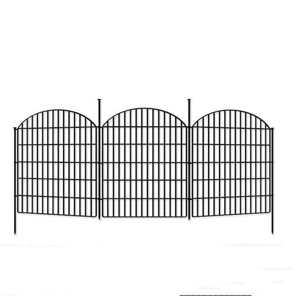 FAWEY TRED INC 5-Panels Metal Decorative Garden Fence 33 in. (H) x 11. 15 ft. (L), Rustproof Metal No Dig Fencing