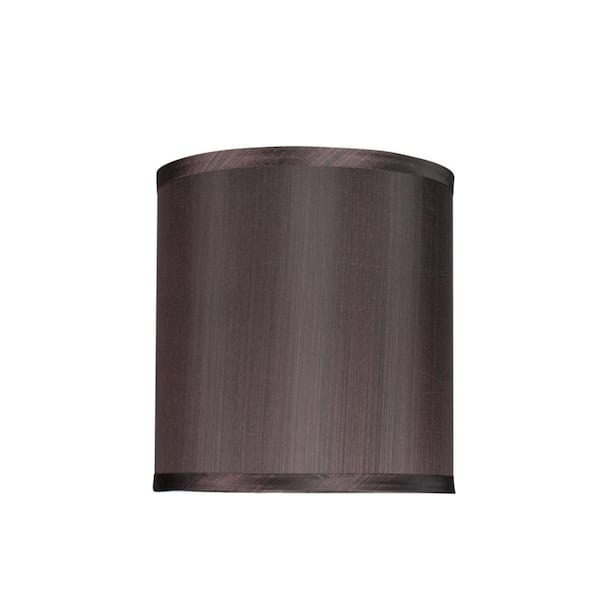 Aspen Creative Corporation 8 in. x 8 in. Brown and Striped Pattern Hardback Drum/Cylinder Lamp Shade