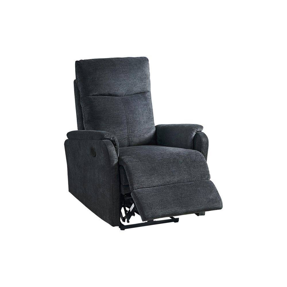 Huluwat Dark Gray Fabric Power Recliner Chair with USB Charge Port for