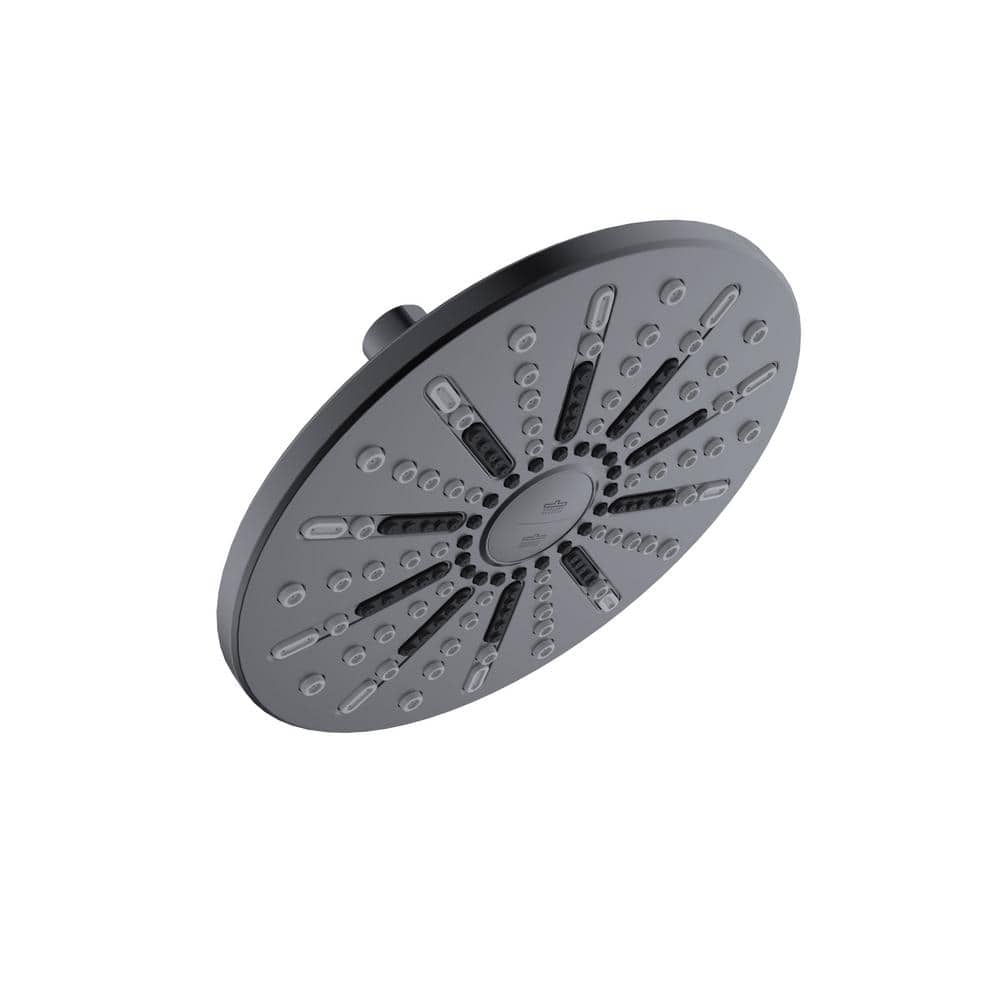 Design House Ian Modern 2-Spray Patterns 7.9 in. Wall Mounted Fixed Shower Head in Matte Black