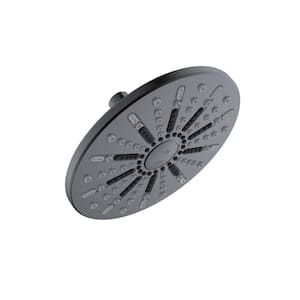 Ian Modern 2-Spray Patterns 7.9 in. Wall Mounted Fixed Shower Head in Matte Black