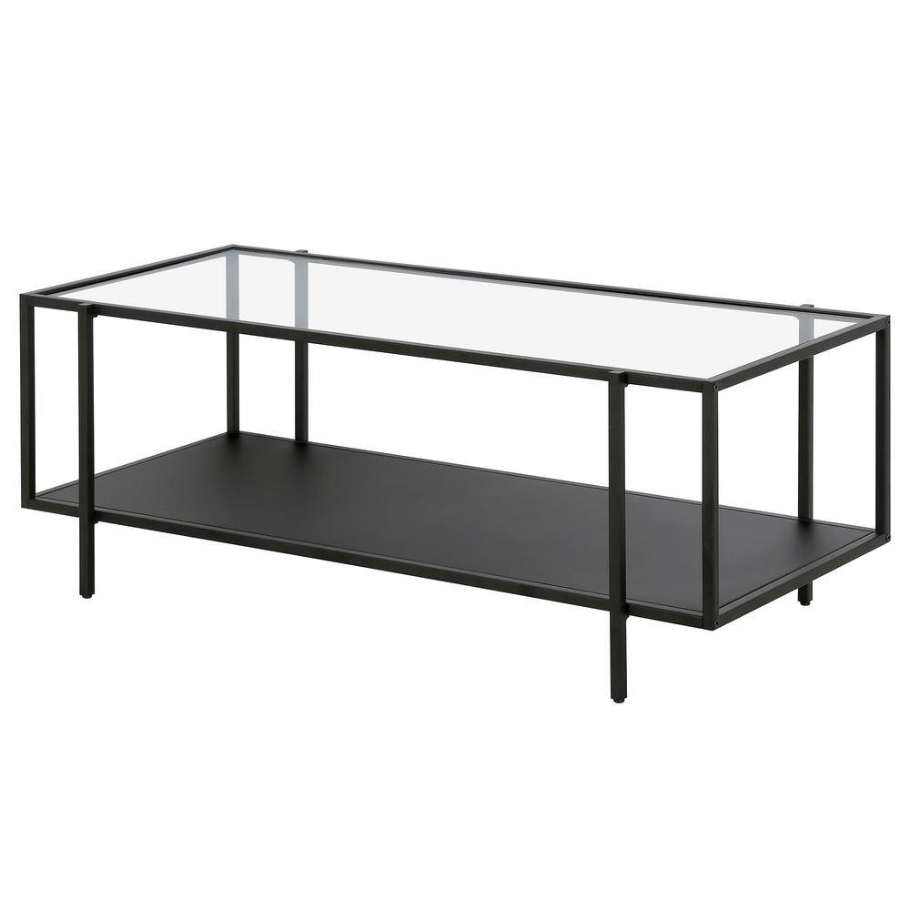 Mid-Century Blackened Bronze 45'' Glass Top Coffee Table