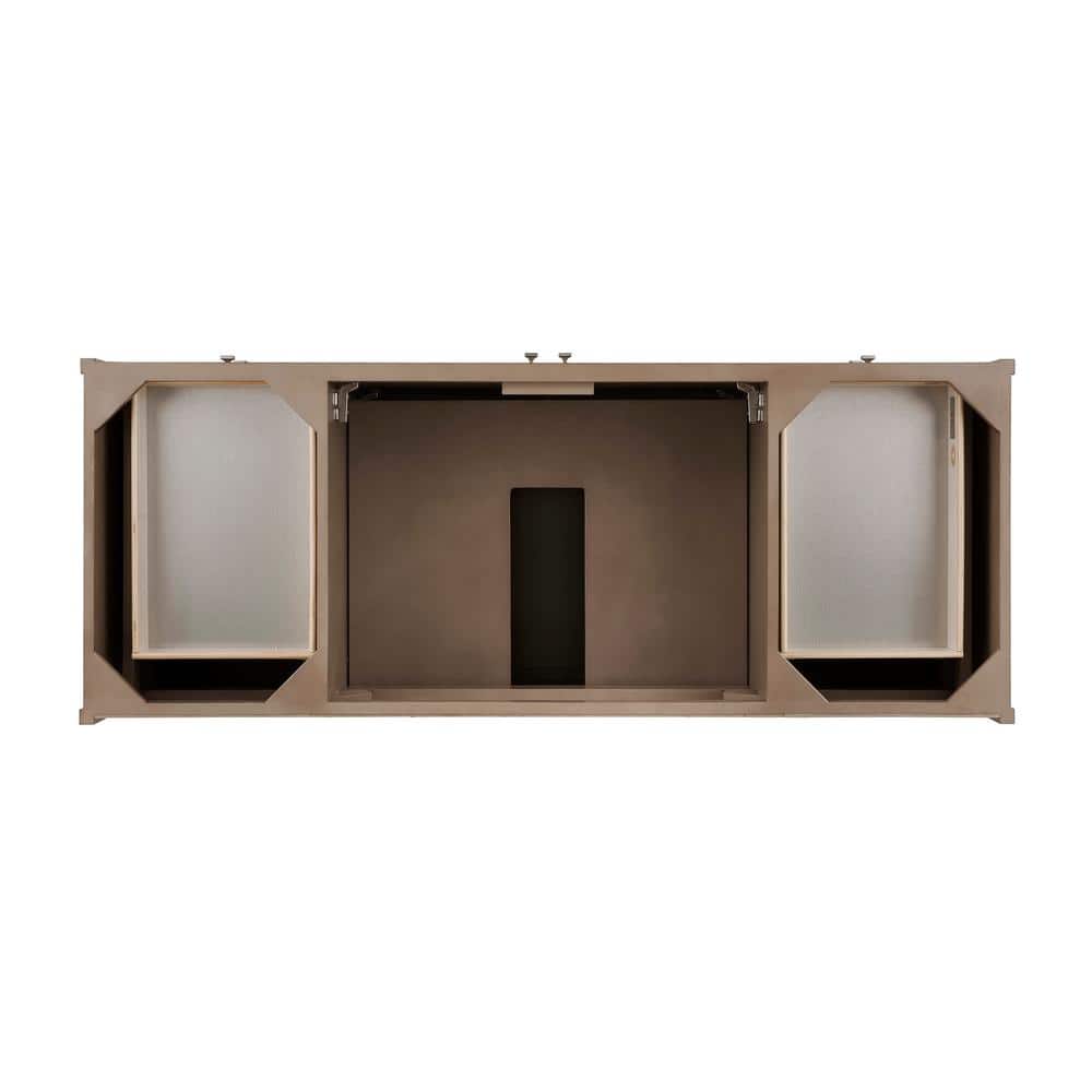 Chicago 60" Whitewashed Walnut Single Bathroom Vanity Base