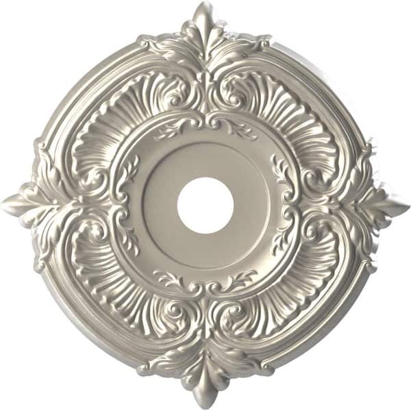 Ekena Millwork 1 in. x 22 in. O.D. x 3-1/2 in. P PVC Ceiling Medallion (Fits Canopies up to Upto 7-3/4 in.) Bright Coat Aluminum