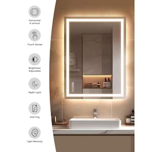 48 in. W x 36 in. H Large Rectangular Frameless LED Wall Light Anti-Fog Wall Bathroom Vanity Mirror