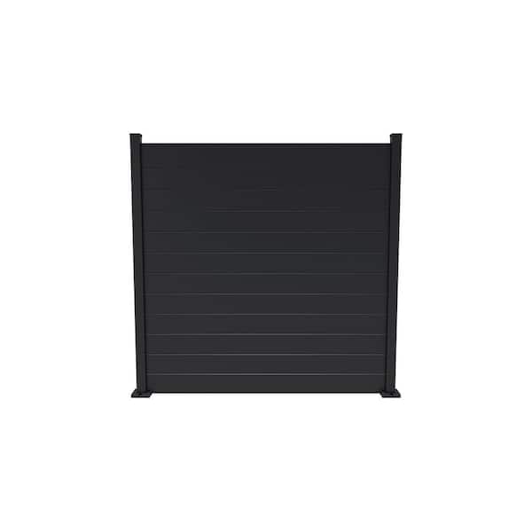 Nixa Doors Aluminum Privacy Fence 120 in. x 72 in. Black