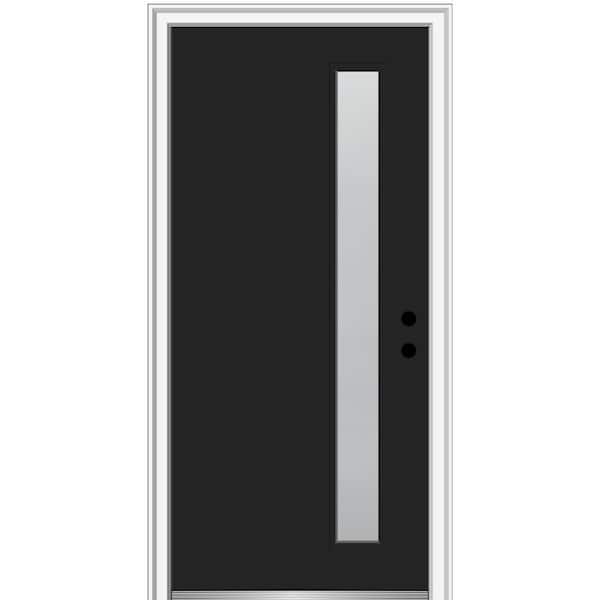 MMI Door 30 in. x 80 in. Viola Left-Hand Inswing 1-Lite Frosted Glass Painted Fiberglass Prehung Front Door on 6-9/16 in. Frame