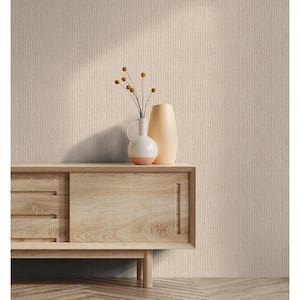 Flora Collection Beige Rope Weave Matte Finish Non-Pasted Vinyl on Non-Woven Wallpaper Sample