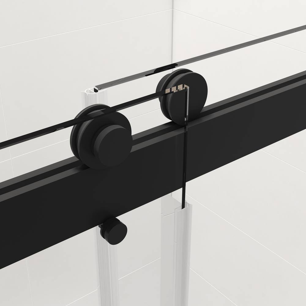 Matte Black 60" x 76" Frameless Double Sliding Shower Door