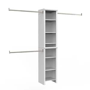 CLOSETS By LIBERTY 48 in. W to 92 in. W White Closet Shelf Tower with Rod  Extensions Wood Closet System HSUL06-RW-RO - The Home Depot