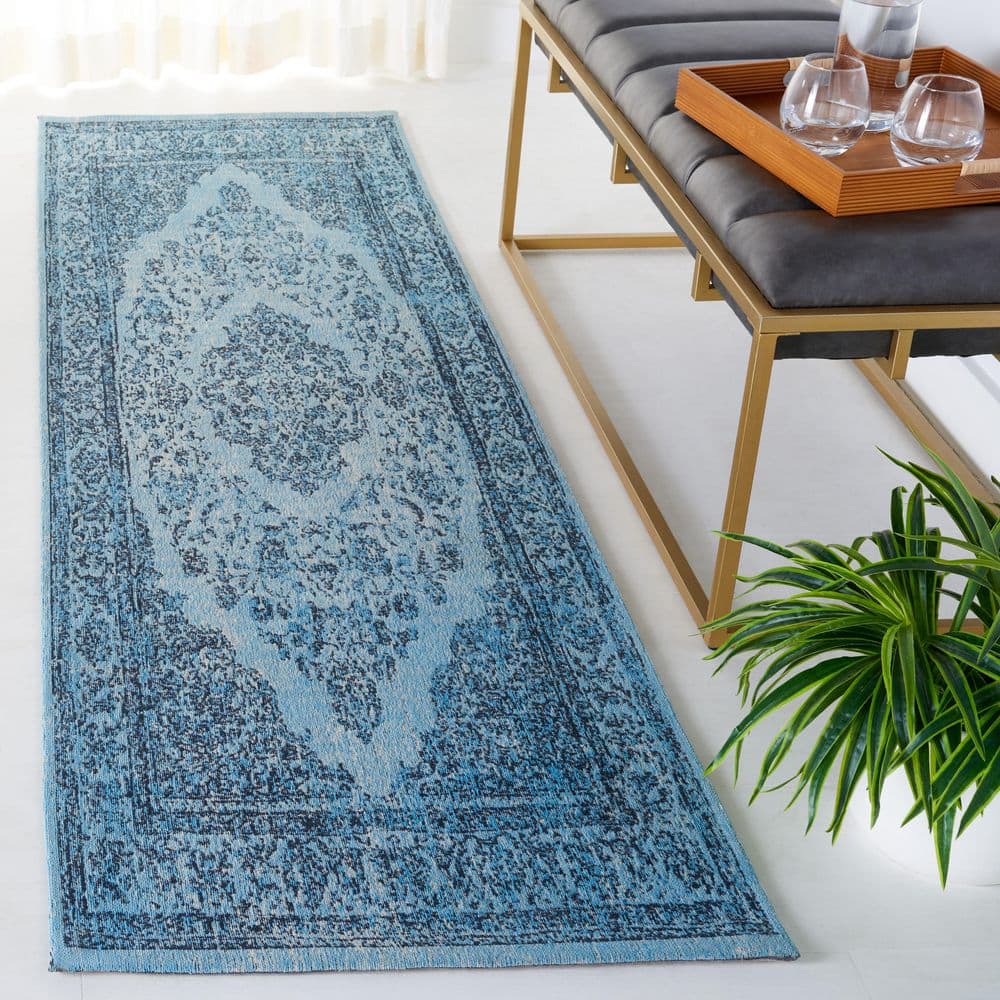 Classic Vintage 2 ft. x 8 ft. Blue Border Medallion Runner Rug price history on PriceWatchPro
