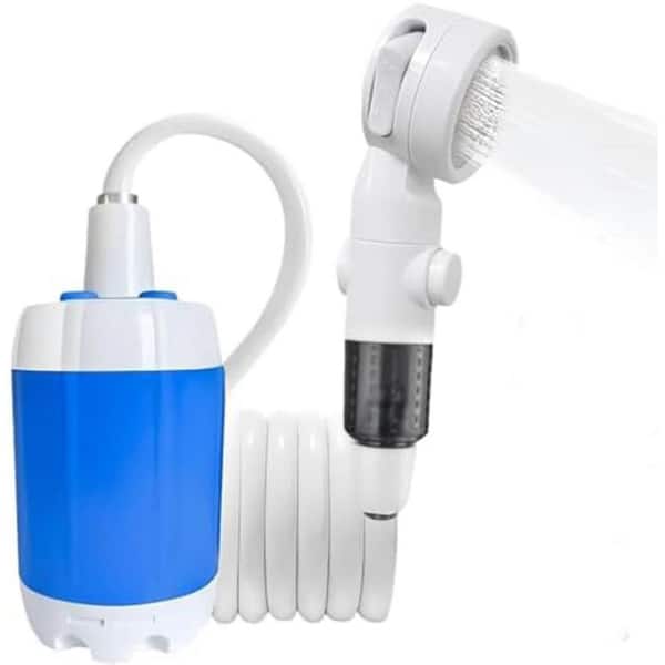 Portable Outdoor Camping Shower Pump Kit with 3 Spray Modes USB-C Charging Mesh Bag Pool Accessory