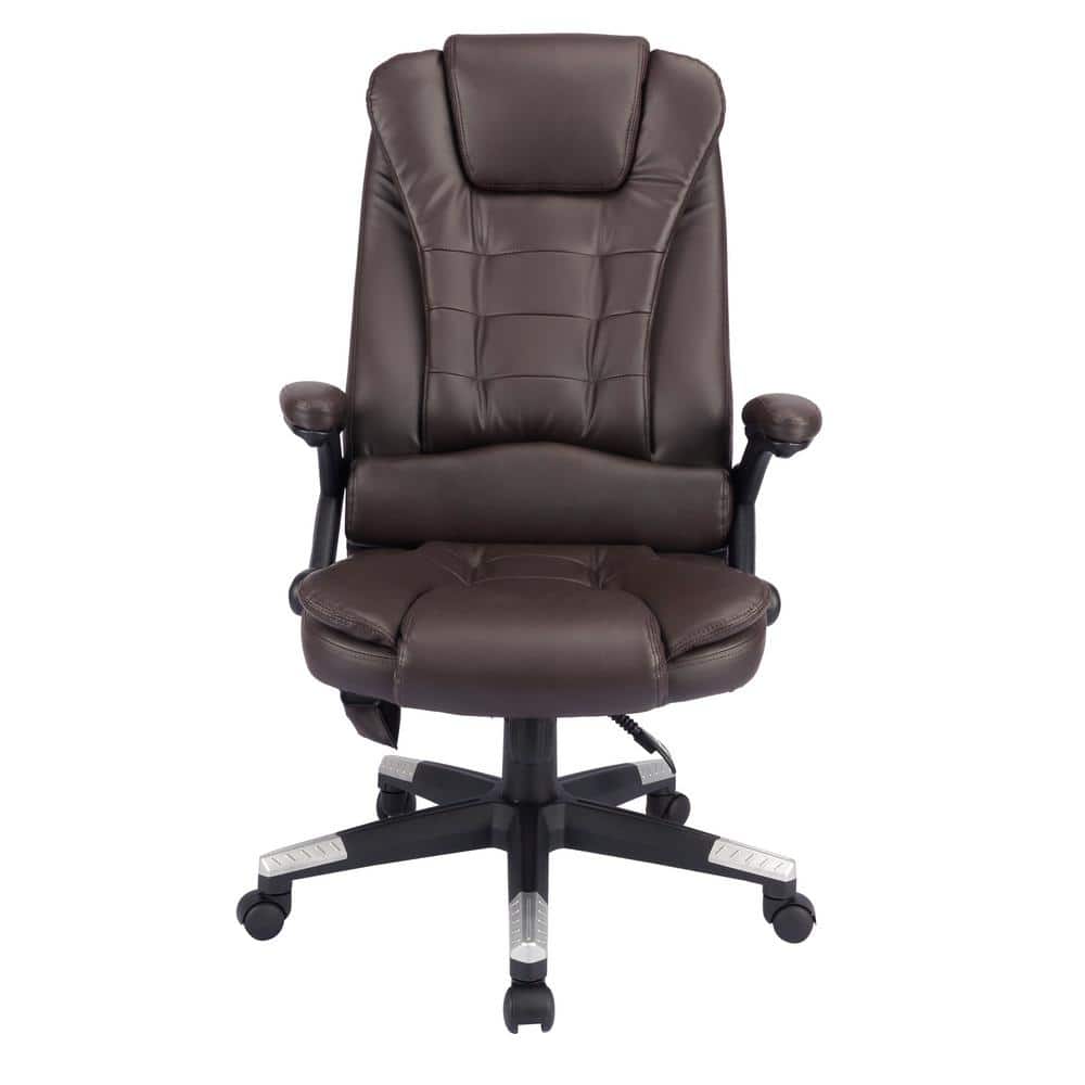 Pinksvdas Brown Vibrating, Adjustable Ergonomic Reclining Chair with