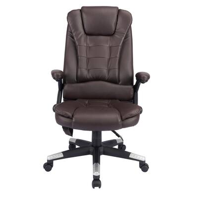 Brown Vibrating, Adjustable Ergonomic Reclining Chair with Lumbar Support