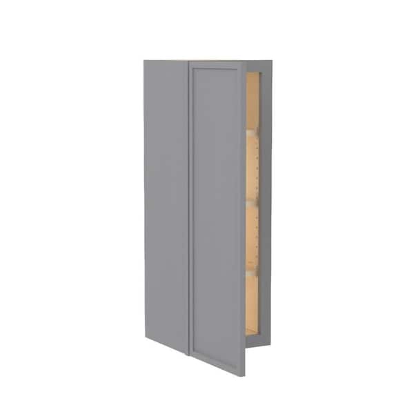 Home Decorators Collection Franklin 15 in. W x 12 in. D x 36 in. H Assembled Plywood Wall Kitchen Cabinet in Veiled Gray with Soft Close