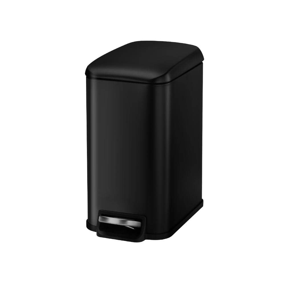 Slim Bathroom Trash Can 6 L Step Pedal Soft Close Lid 11.4 x 5.71 x 10.7 in. Steel Garbage Bin Detachable Liner, Black price history on PriceWatchPro