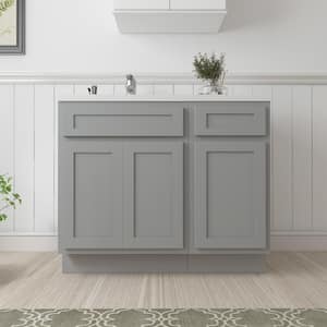 39 in. W x 21 in. D x 32.5 in. H Bath Vanity Cabinet without Top in Gray