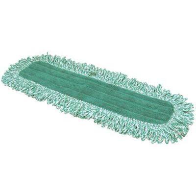 18 in. Microfiber Dry Sweeping Cloth Refill with Fringe Green