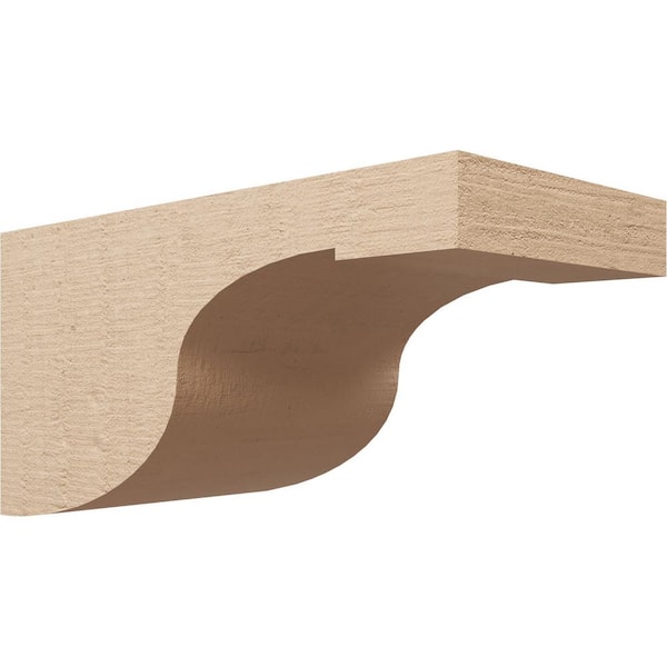Ekena Millwork 11 in. x 11 in. x 22 in. Wide Del Monte Rough Cedar Woodgrain TimberThane Corbel, Primed Tan