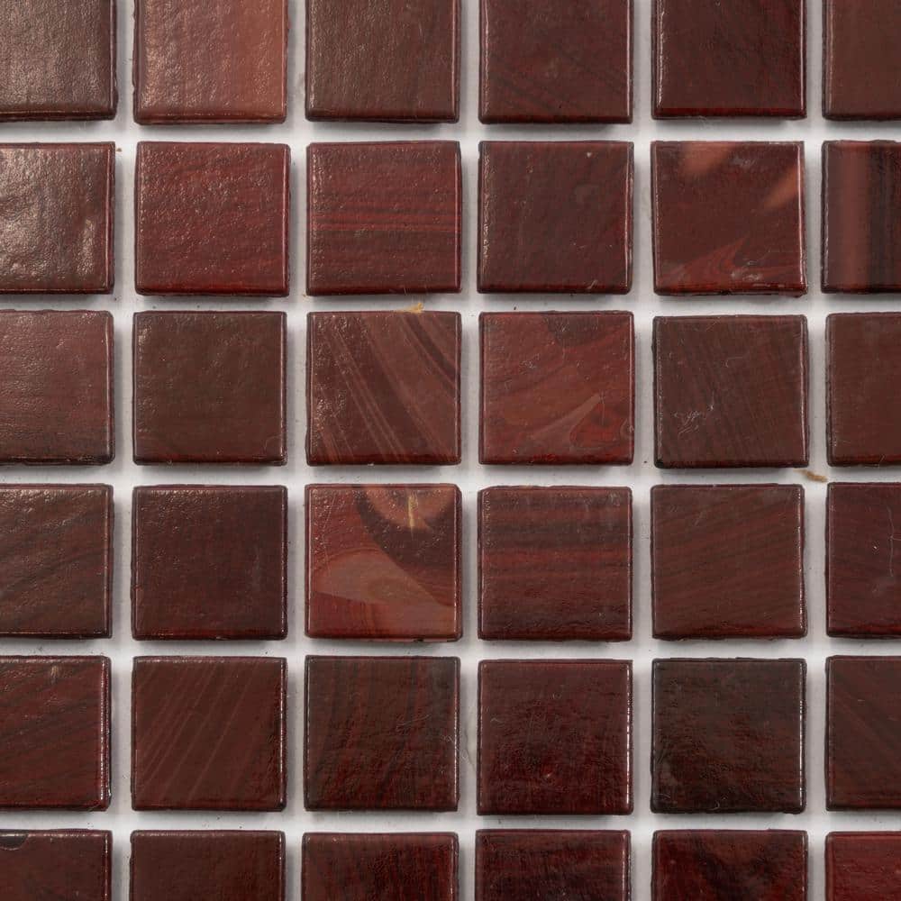 Ruby Red 12" x 12" Glossy Glass Mosaic Tile