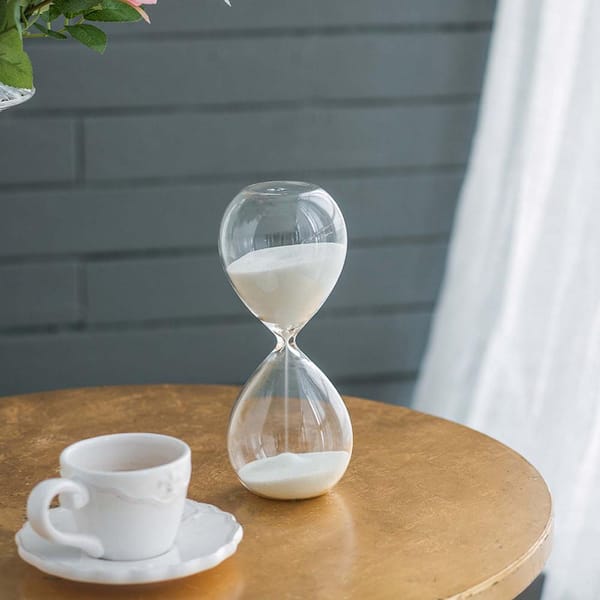 ●CITIZEN SAND GLASS サンドグラス デジタル置時計 ホワイト 8 in. H Ferdinand Glass Hourglass 30 Minute Sand Timer Clock for