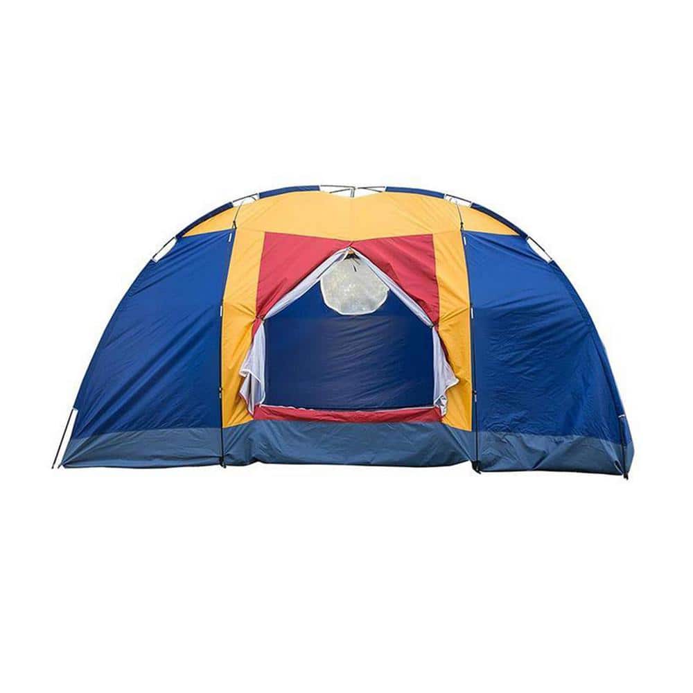 Outdoor 8 Person Camping Tent for Traveling Hiking With Portable Bag, Blue
