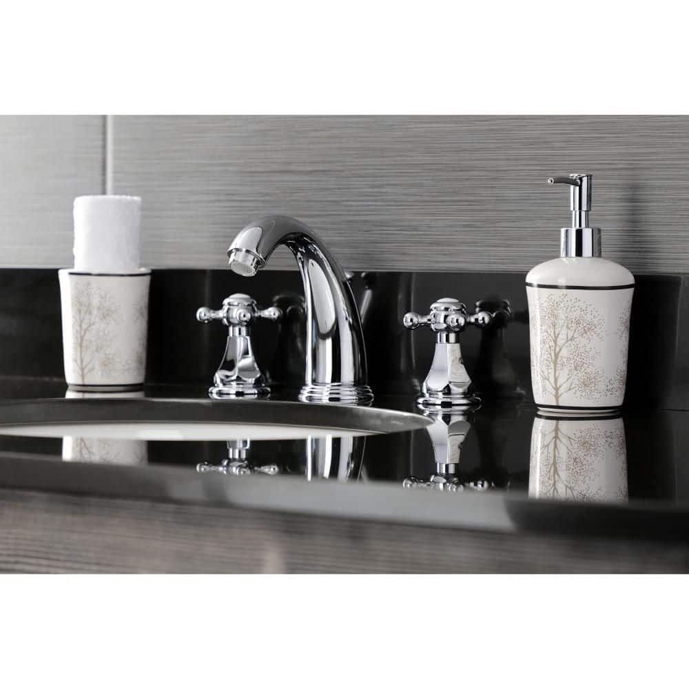 Metropolitan Polished Chrome Widespread Bathroom Faucet with Dual Cross Handles