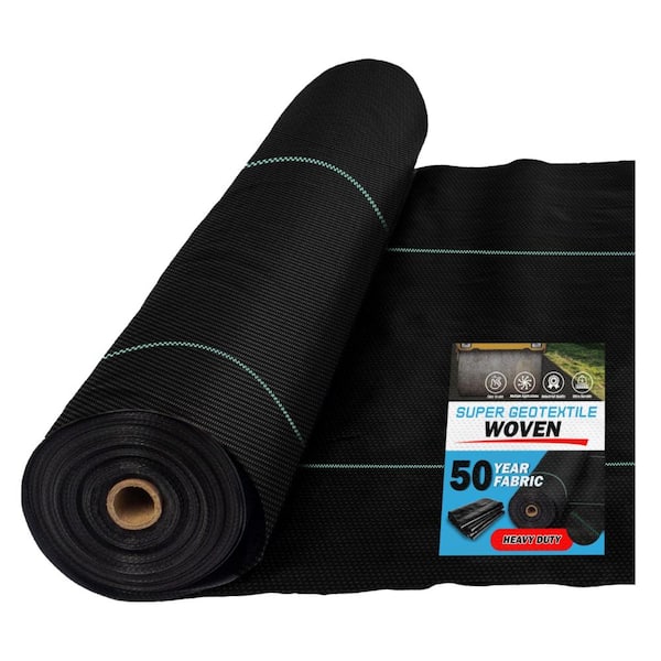 4 ft. x 100 ft. Woven Geotextile Fabric Heavy Duty Black 1 Roll