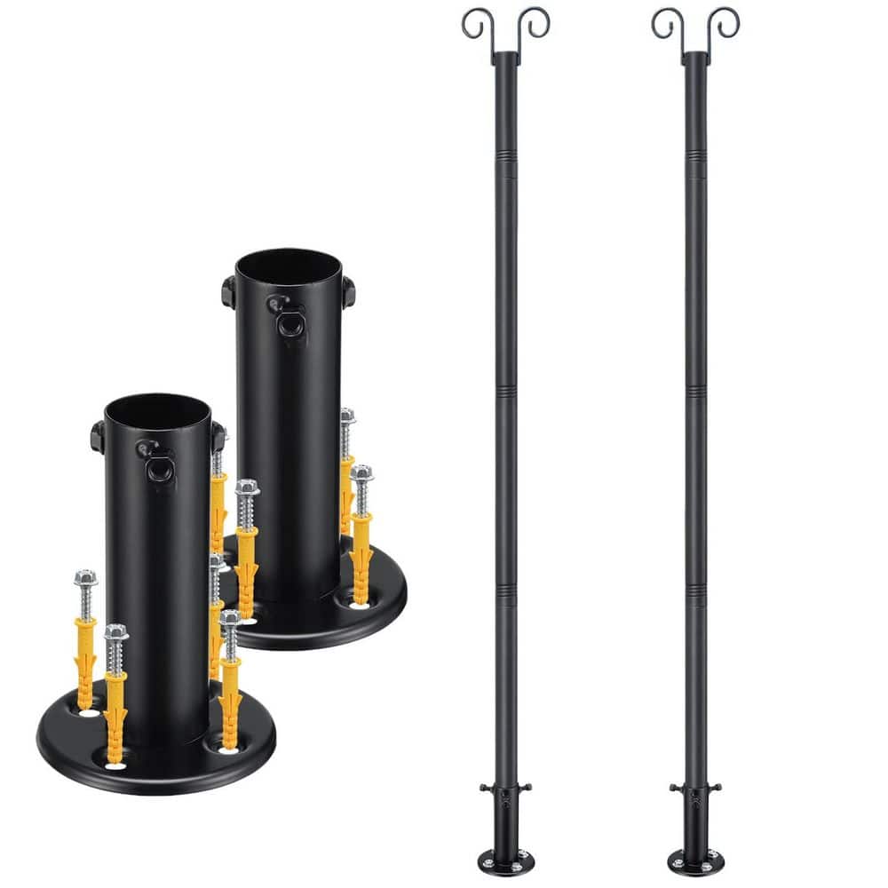 2-Pack 8 ft. Metal Garden Outdoor String Light Poles, Outdoor Flagpole for Solar String Light Bulbs Hanging Kit price history on PriceWatchPro