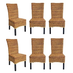 D-Art Collection Natural Torrig Banana Leaf Chair (Set of 6-Pieces)