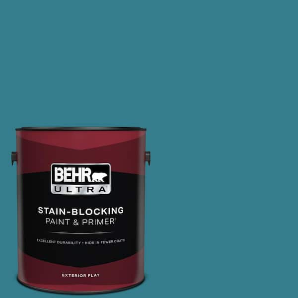 BEHR ULTRA 1 gal. Home Decorators Collection #HDC-CL-27 Calypso Blue Flat Exterior Paint & Primer