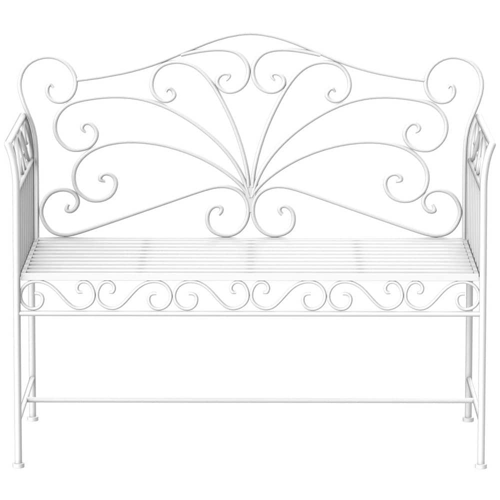 43 in. Garden Bench, Outdoor Patio Bench with Armrests, Metal Porch Bench for Backyard, Poolside, Lawn price history on PriceWatchPro