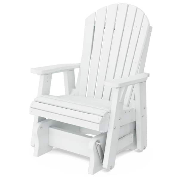 Wildridge Heritage 1-Person White Plastic Outdoor Glider