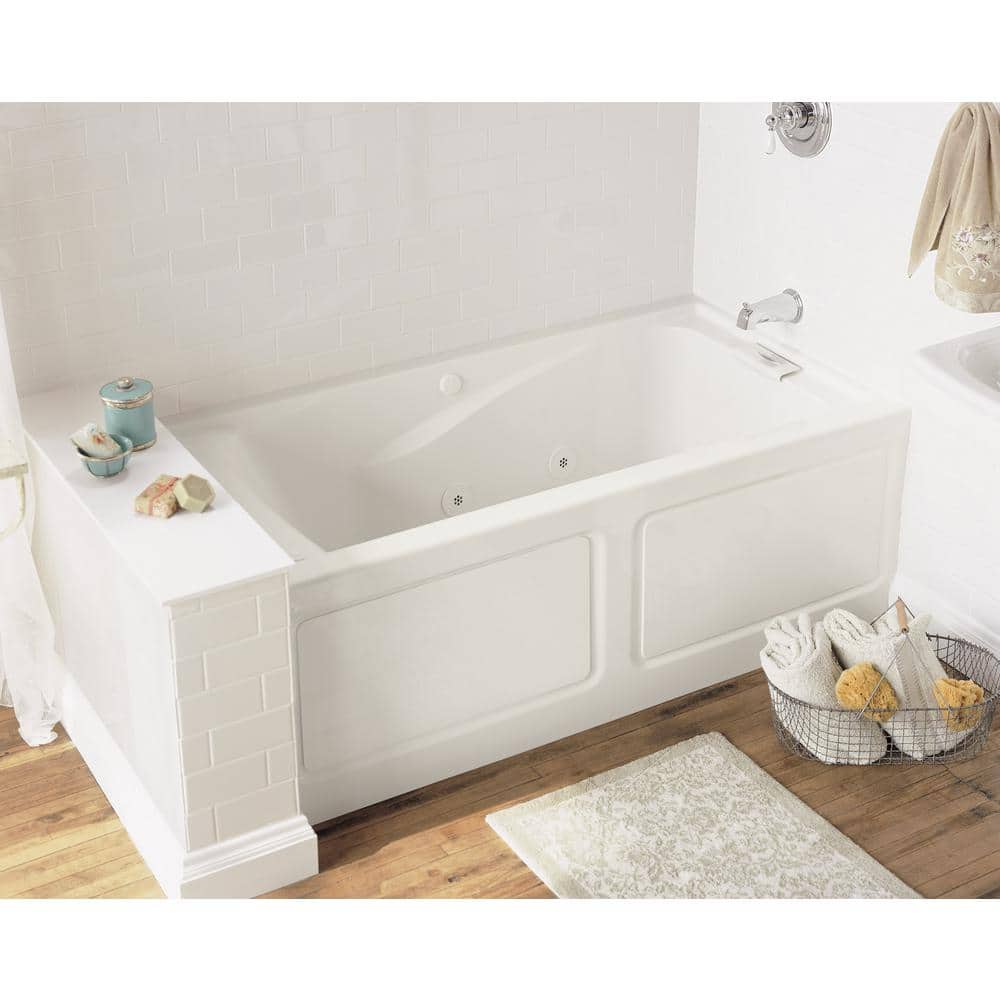 Evolution 60'' White Acrylic Alcove Soaking Bathtub