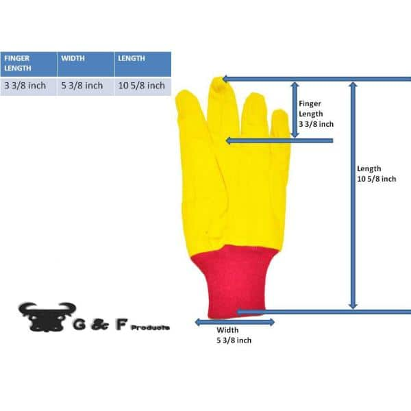 G & F 1089XL Hyper Grip Non-Slip High-Performance Mechanics Work Gloves, Driving Gloves, X-Large, Yellow