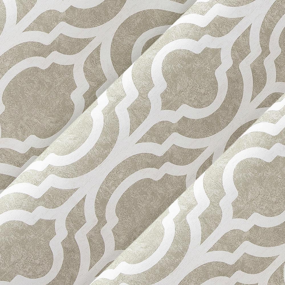 Taupe Geometric Trellis Print Blackout Grommet Curtain Panel 40" x 95"