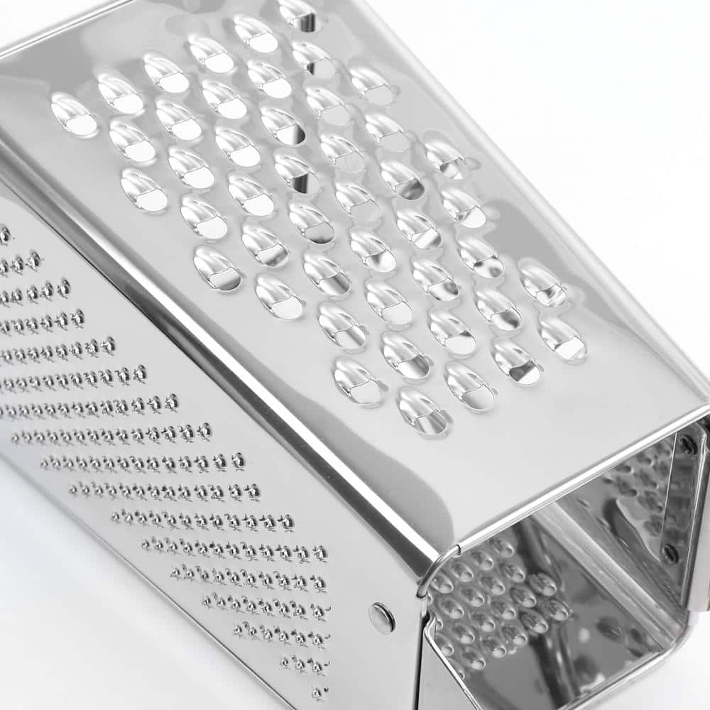 Stainless Steel 4-Sided Box Grater with Non-Slip Base