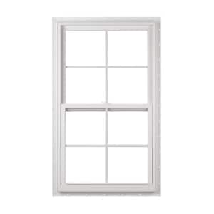 23.375 in. x 35.25 in. 50 Series Low-E Argon Glass Single Hung White Vinyl Fin Window with Grids, Screen Incl